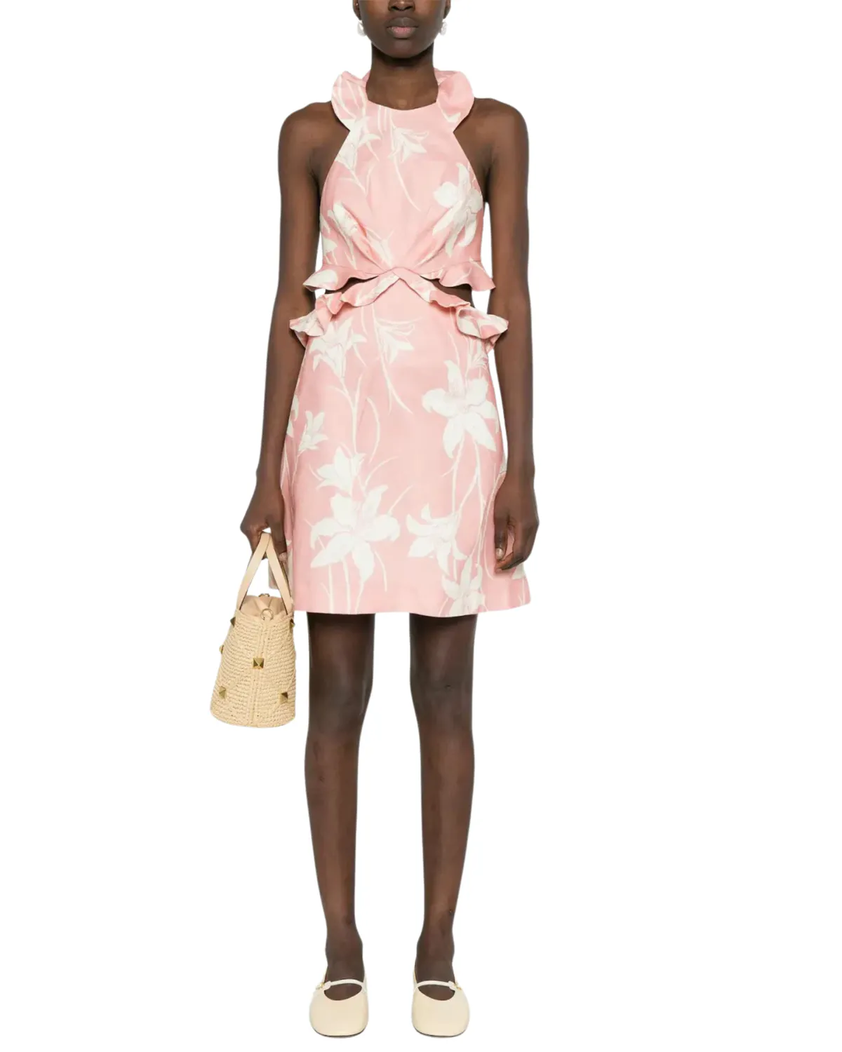 Acadian Mini Dress Pink Ivory Floral Size 1 / AU 10 by Zimmermann