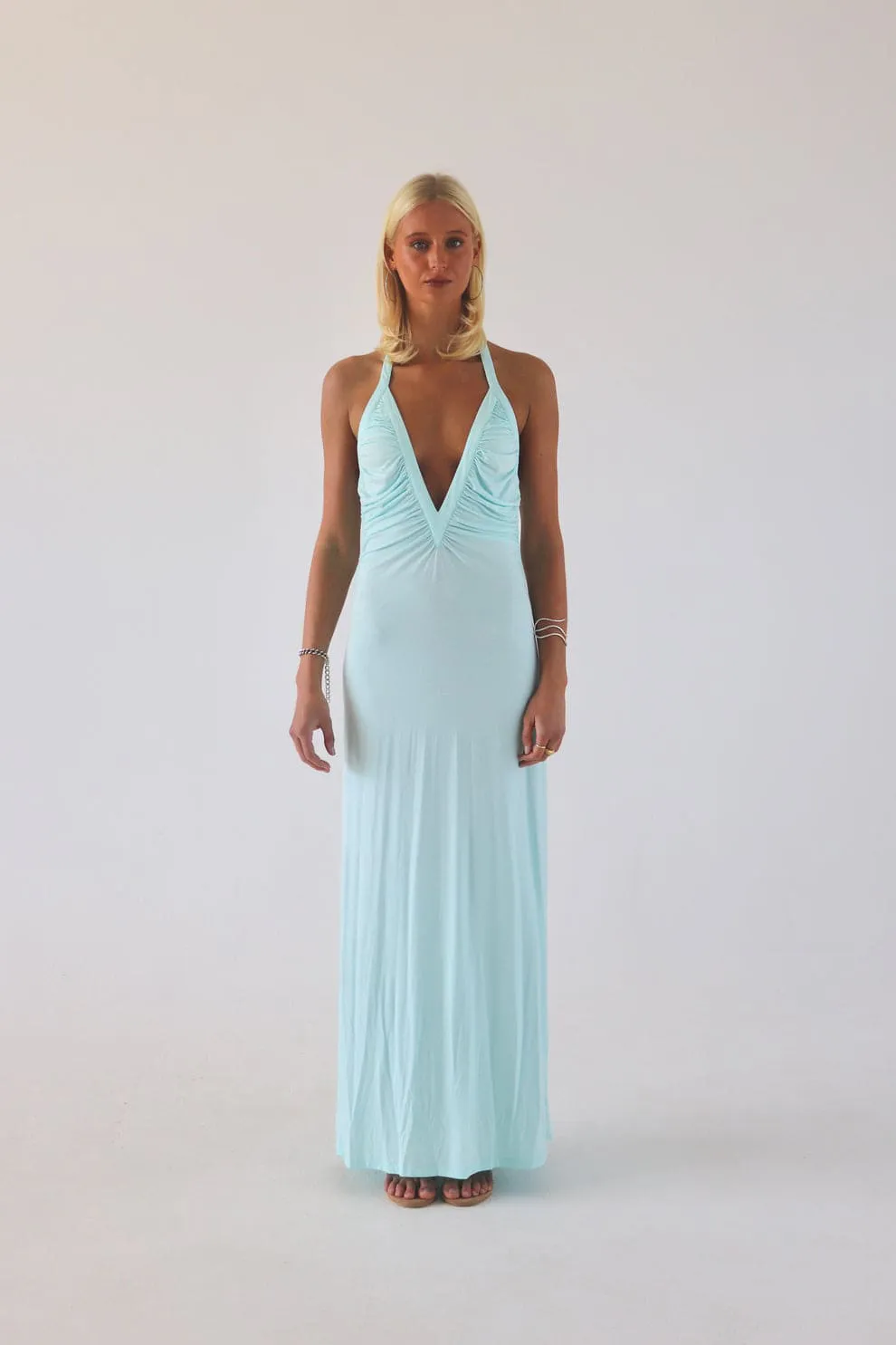 Angelina Maxi Dress Aqua Blue Size 6 & 8 by SOLAMUSA