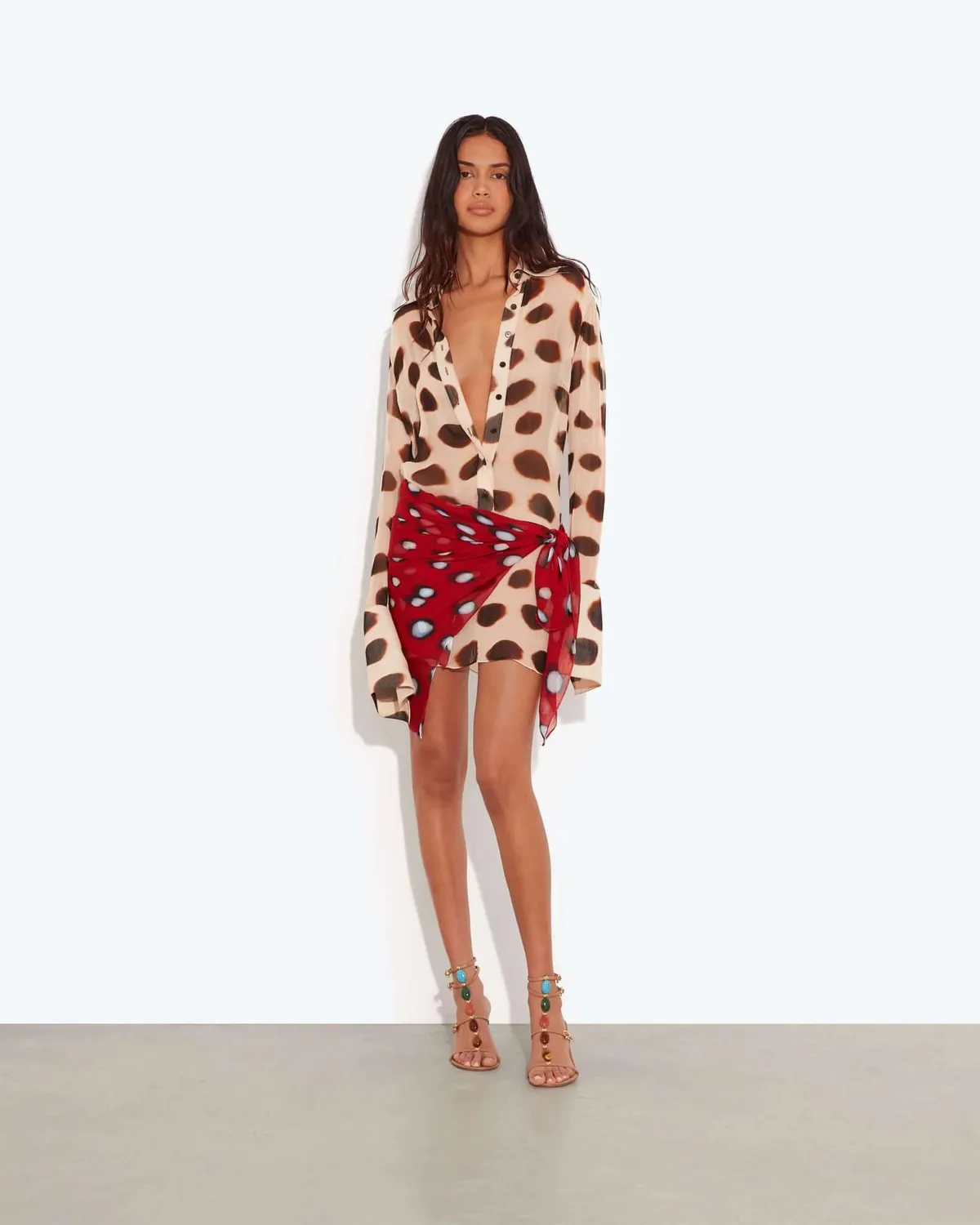 Nilah Shirt Mini Dress Animal Print Size S / AU 8 & M / AU 10 by Rat & Boa