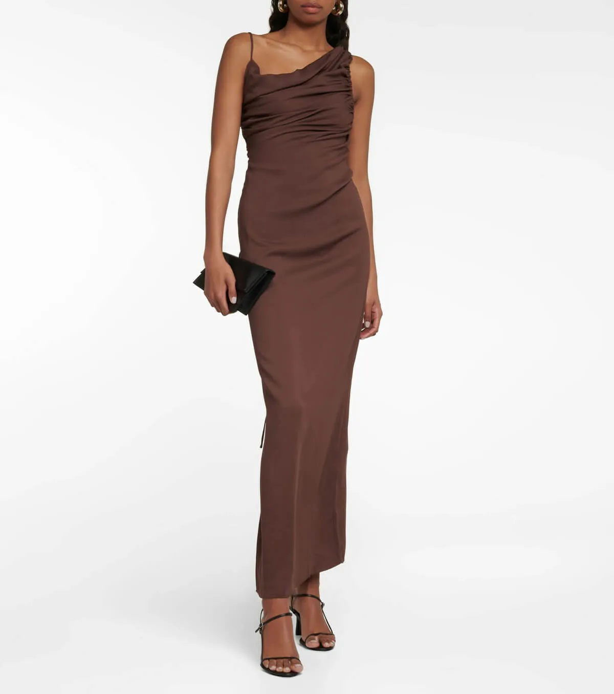 Cowl Drape Midi Dress Brown Size XS / AU 6 by Christopher Esber