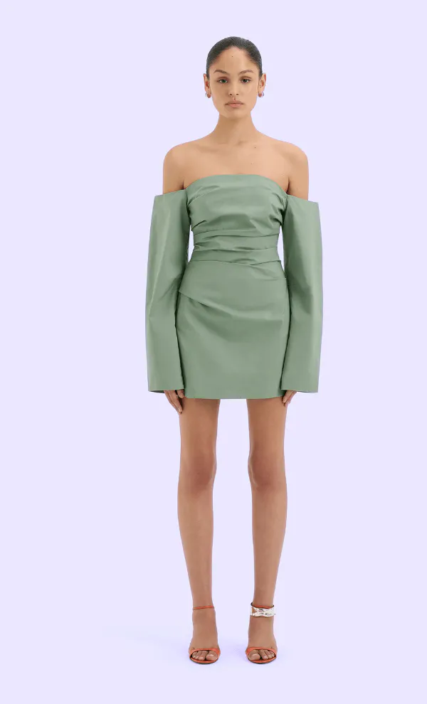 Martina Sleeved Mini Dress Green Size 1 / AU 8 & 2 / AU 10 by SIR