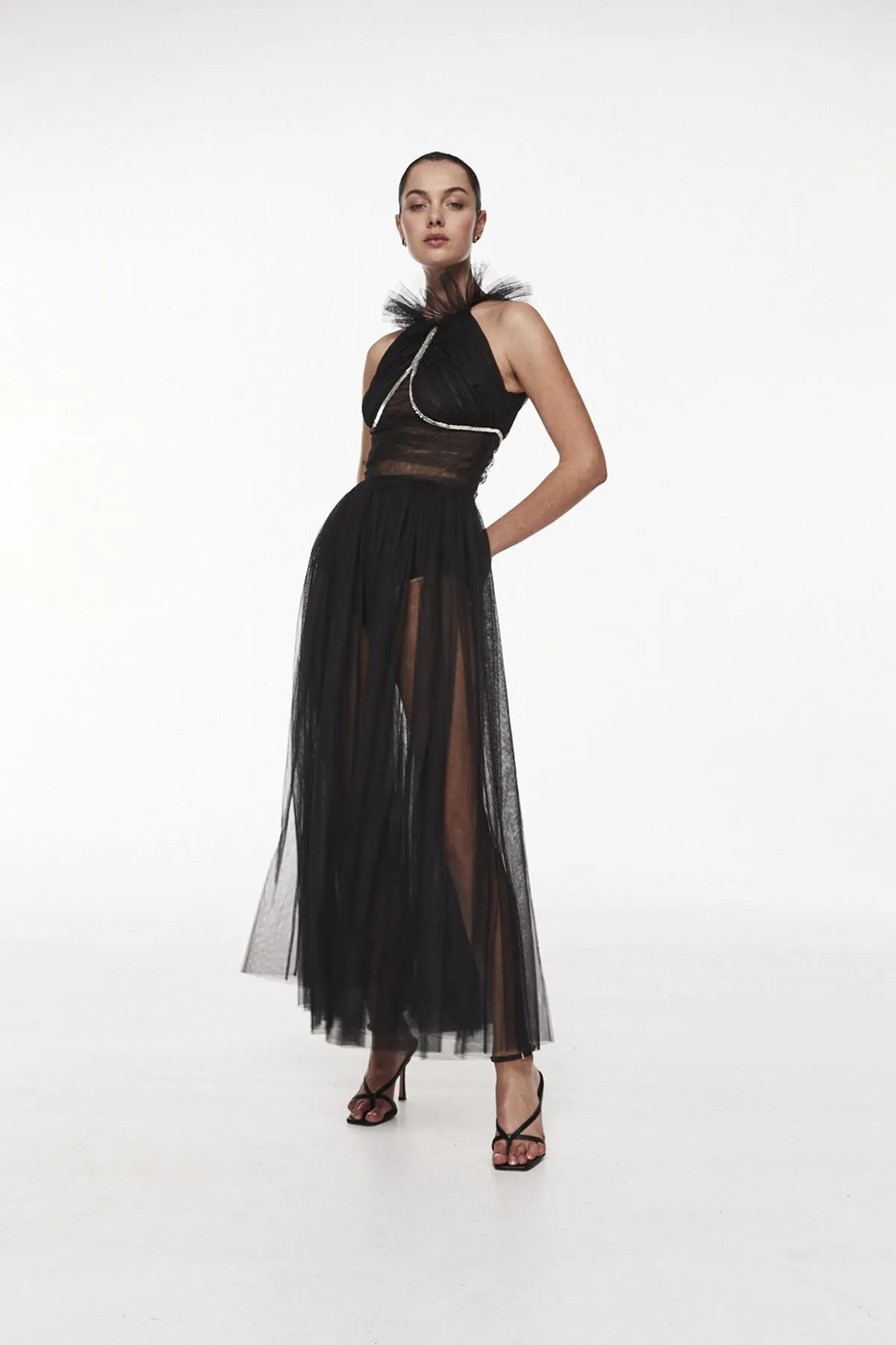 Lou Gown Midi Dress Black Size 3 / AU 12 by Rachel Gilbert