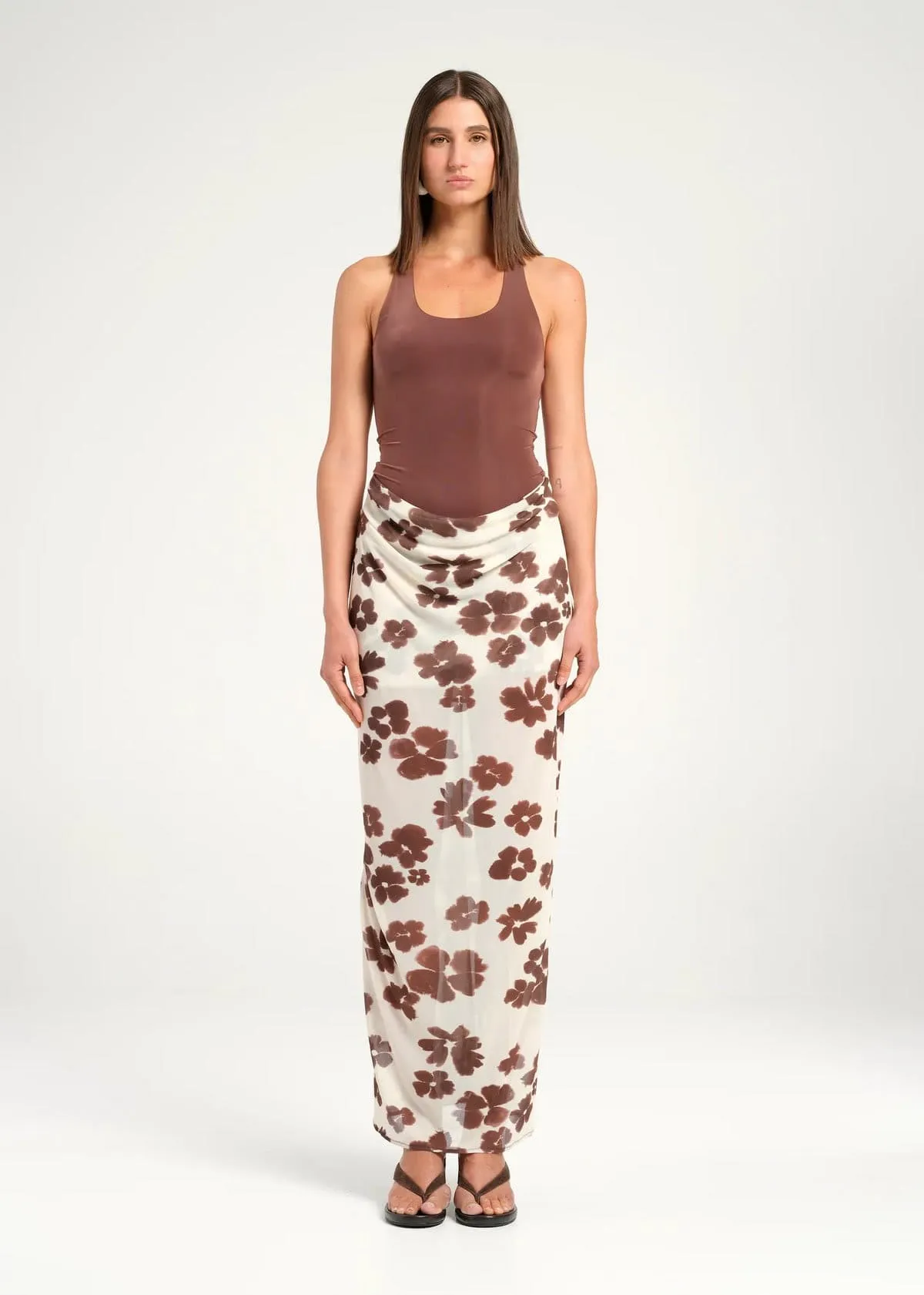 Piper Maxi Dress Coco Blossom Brown Size 14 by Benni