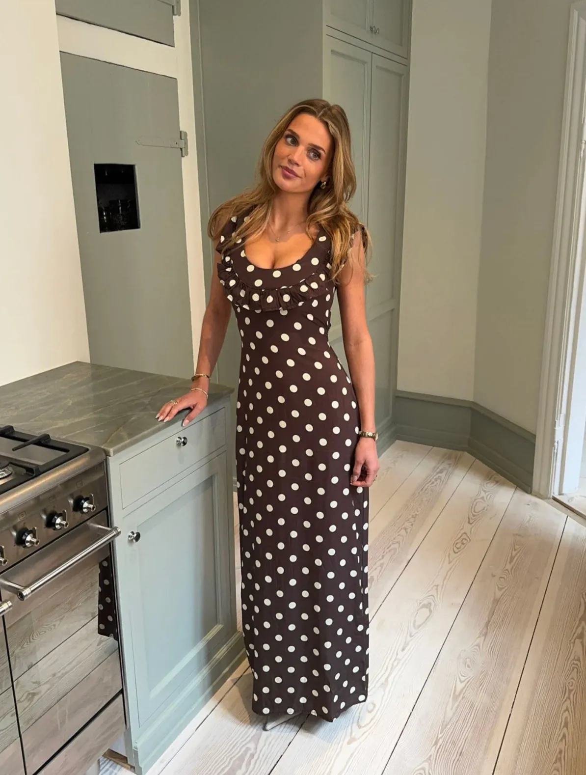 Luna Maxi Dress Brown & Print Size XS/S / AU 6/8 by Design By Si