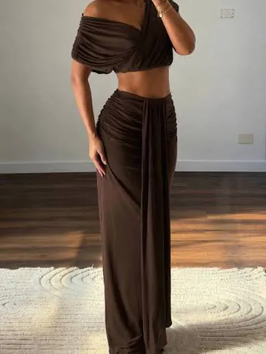 Celia Top & Skirt Set Brown Size 6 & 10 by Benni