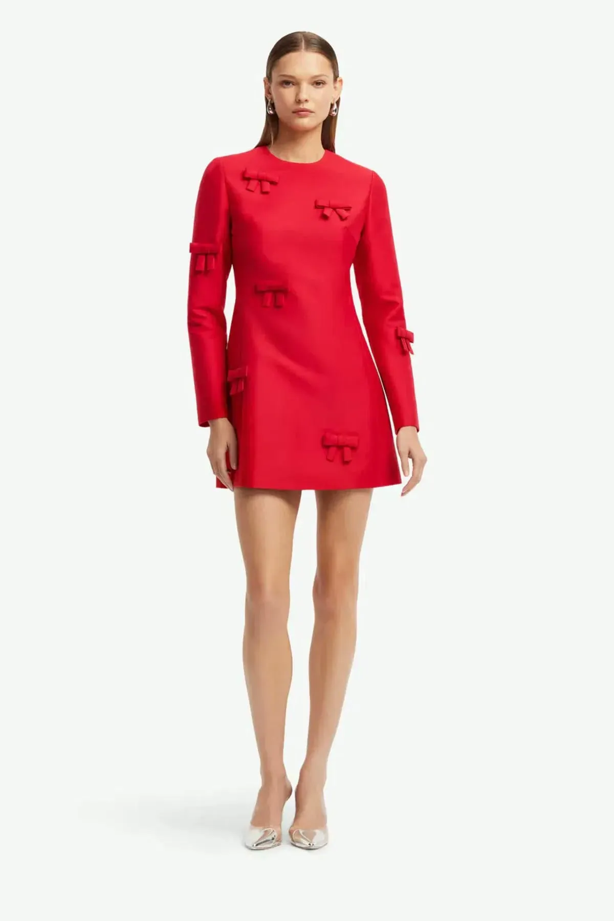 Aliza Bow Mini Dress Red Size 8 & 10 by Leo Lin