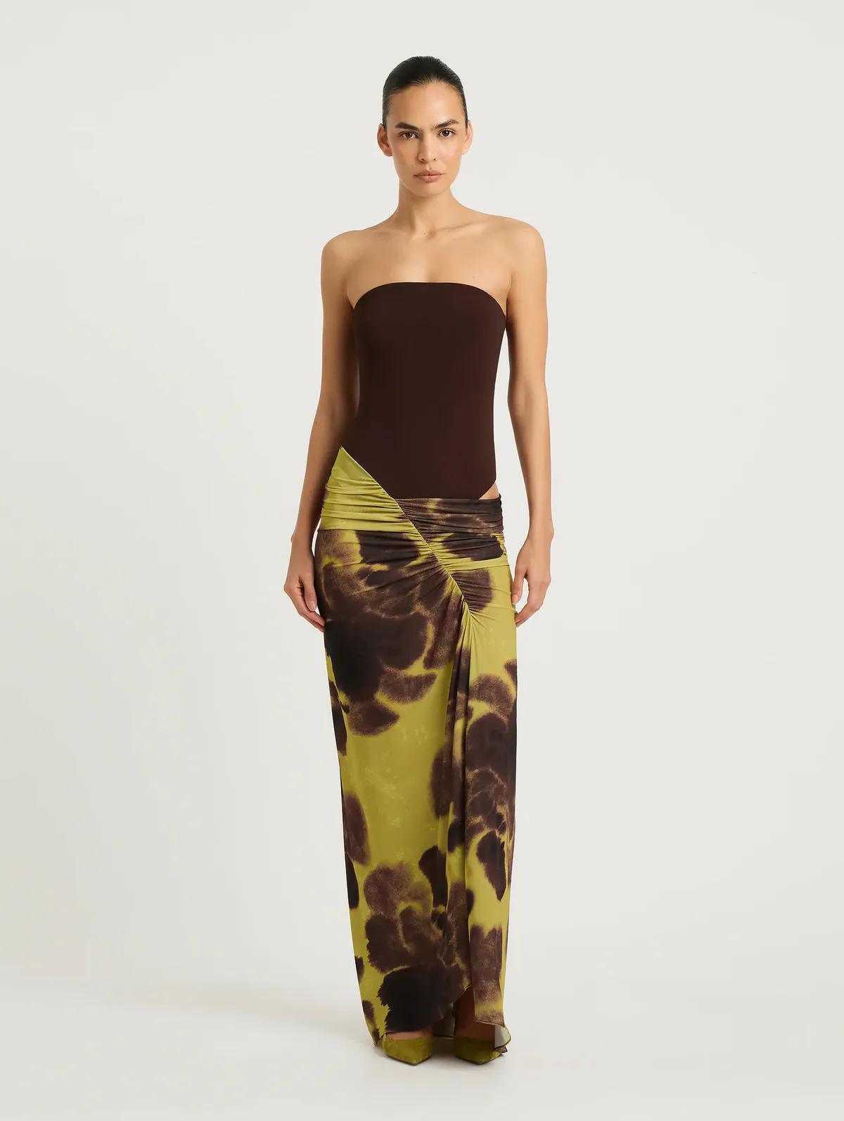 Rumi Maxi Dress Choc Botanica Size 8 by Benni
