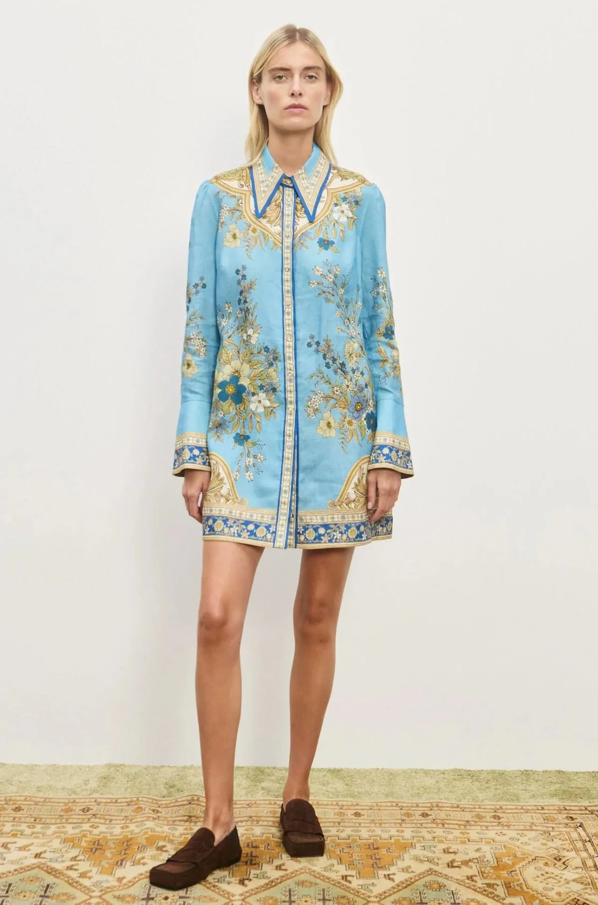 Cassie Mini Dress Blue & Multi Size 16 by Alemais