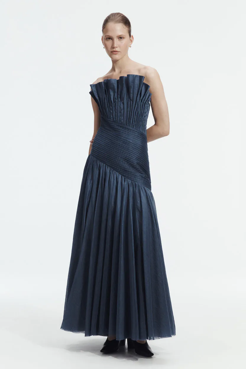 Aquiline Gown Dress Slate Blue Size 6 & 8 by Aje