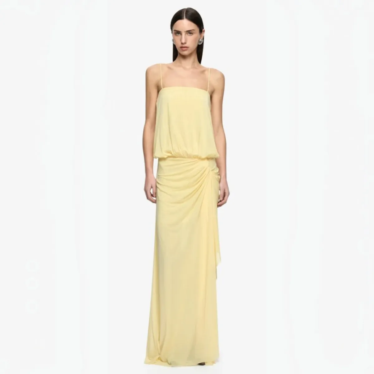 Kora Blouson Dress Lemon Cream Yellow Size 8 by Bec & Bridge