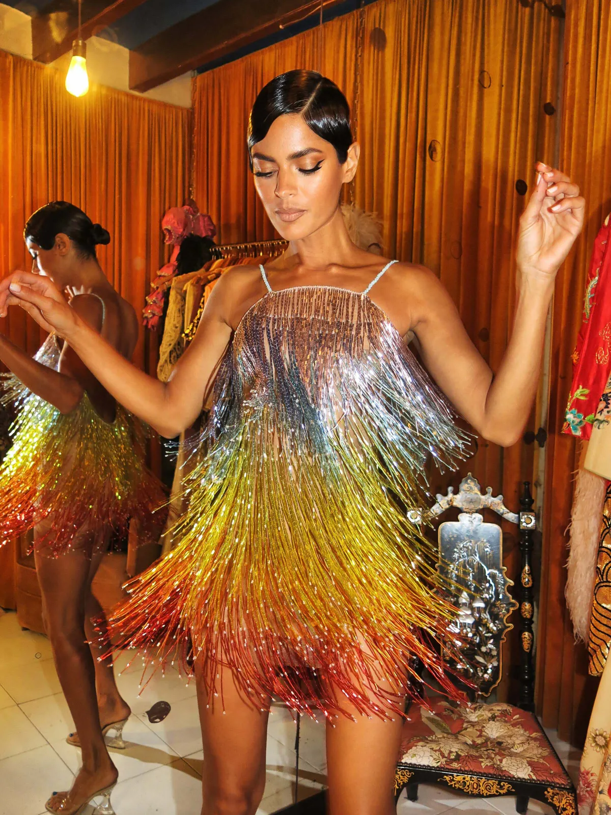 Technicolor Mini Dress Multi Size S / AU 8 by Javier Osorio