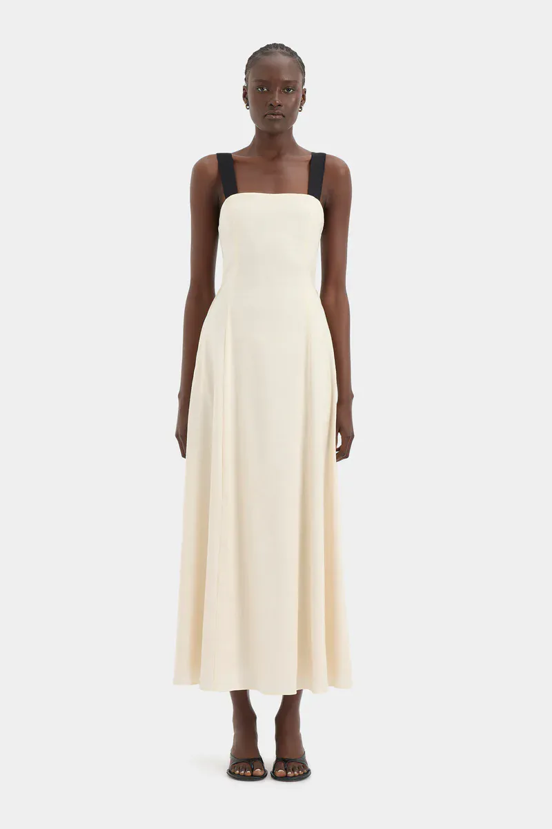 Alya Tie Back Maxi Dress Nude Size 0 / AU 6 by SIR