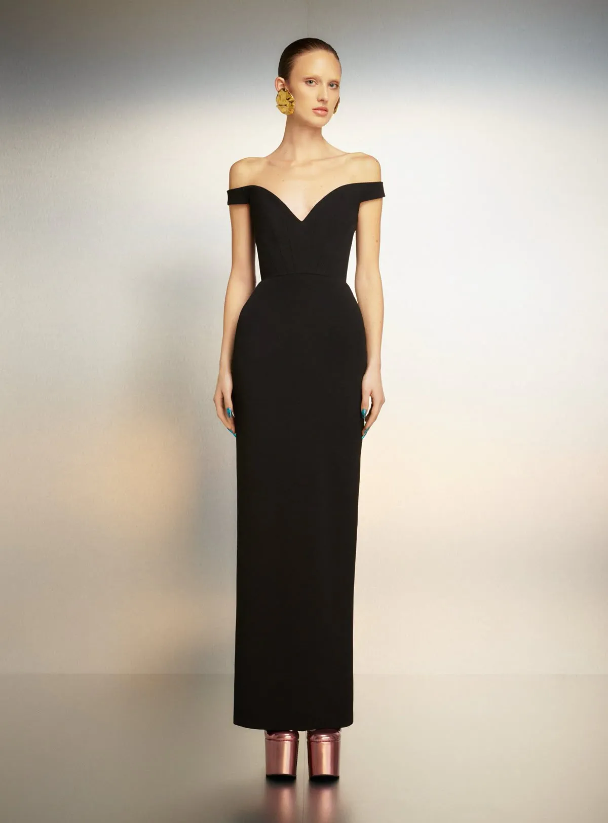 Amelia Maxi Gown Dress Black Size 6 by Solace London
