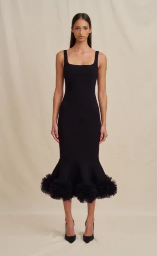 Lucette Midi Dress Black Size 8 by By Johnny