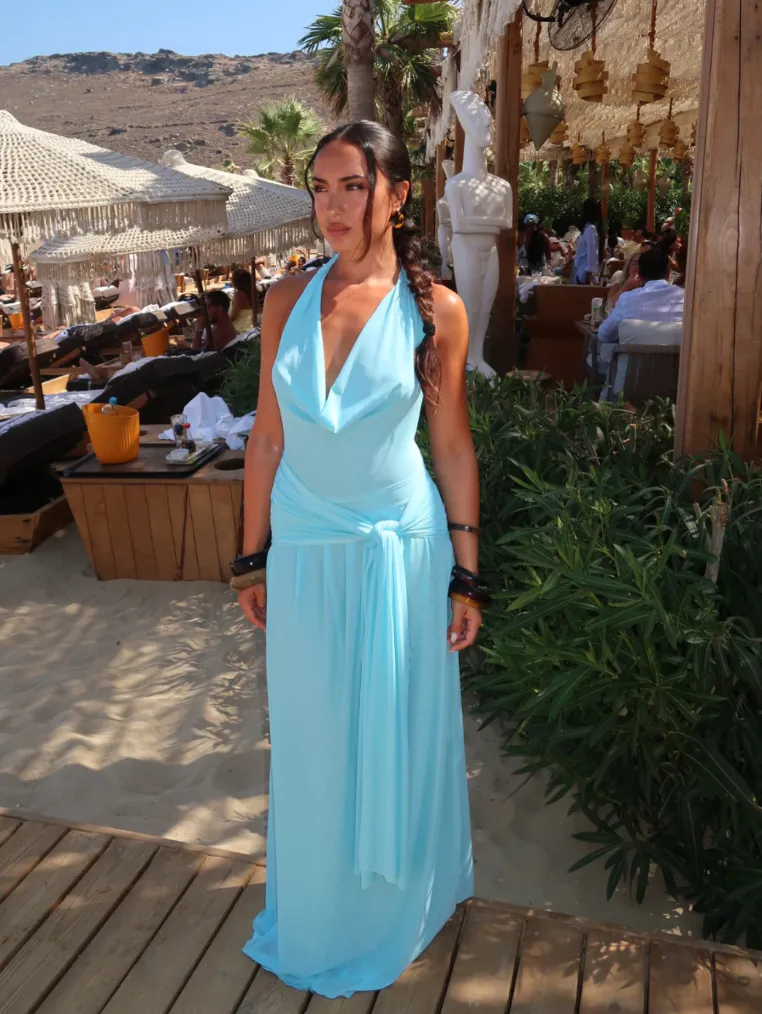 Yosei Maxi Dress Aqua Blue Size XS / AU 6 & S / AU 8 by Lulu Souza