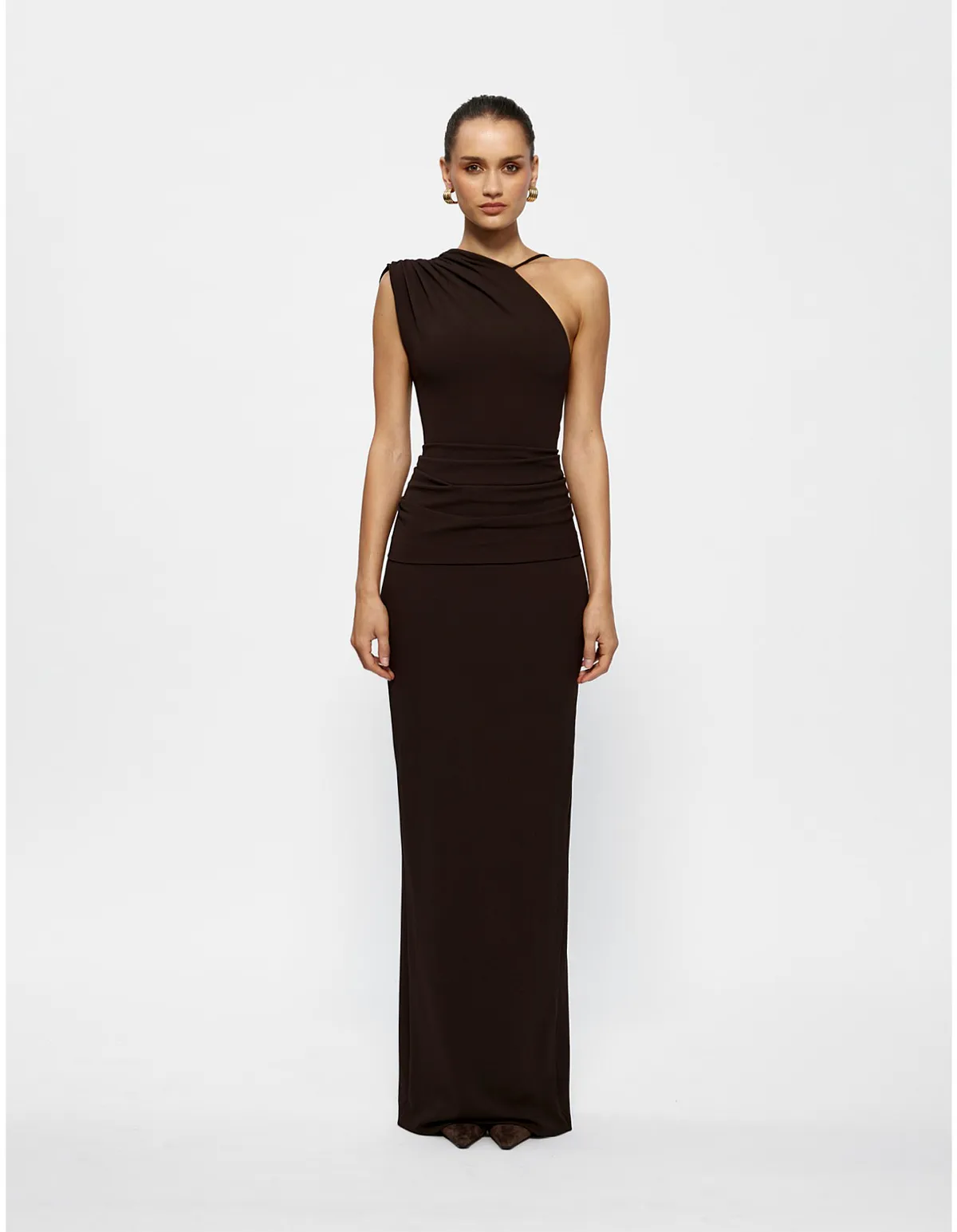 Greer Gown Dress Coffee Brown Size S / AU 8 by Effie Kats