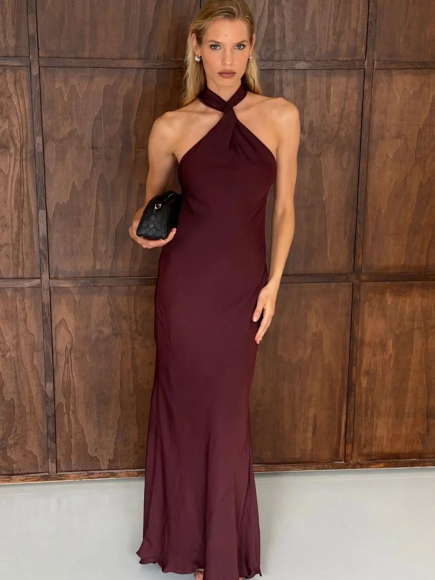 Avaline Dress Plum Brown Size S / AU 8 by Arcina Ori