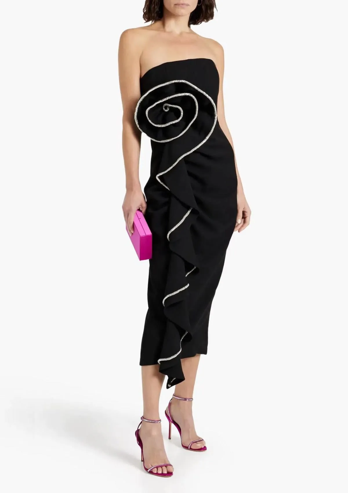 Santiago Midi Dress Black Size 2 / AU 10 by Rachel Gilbert