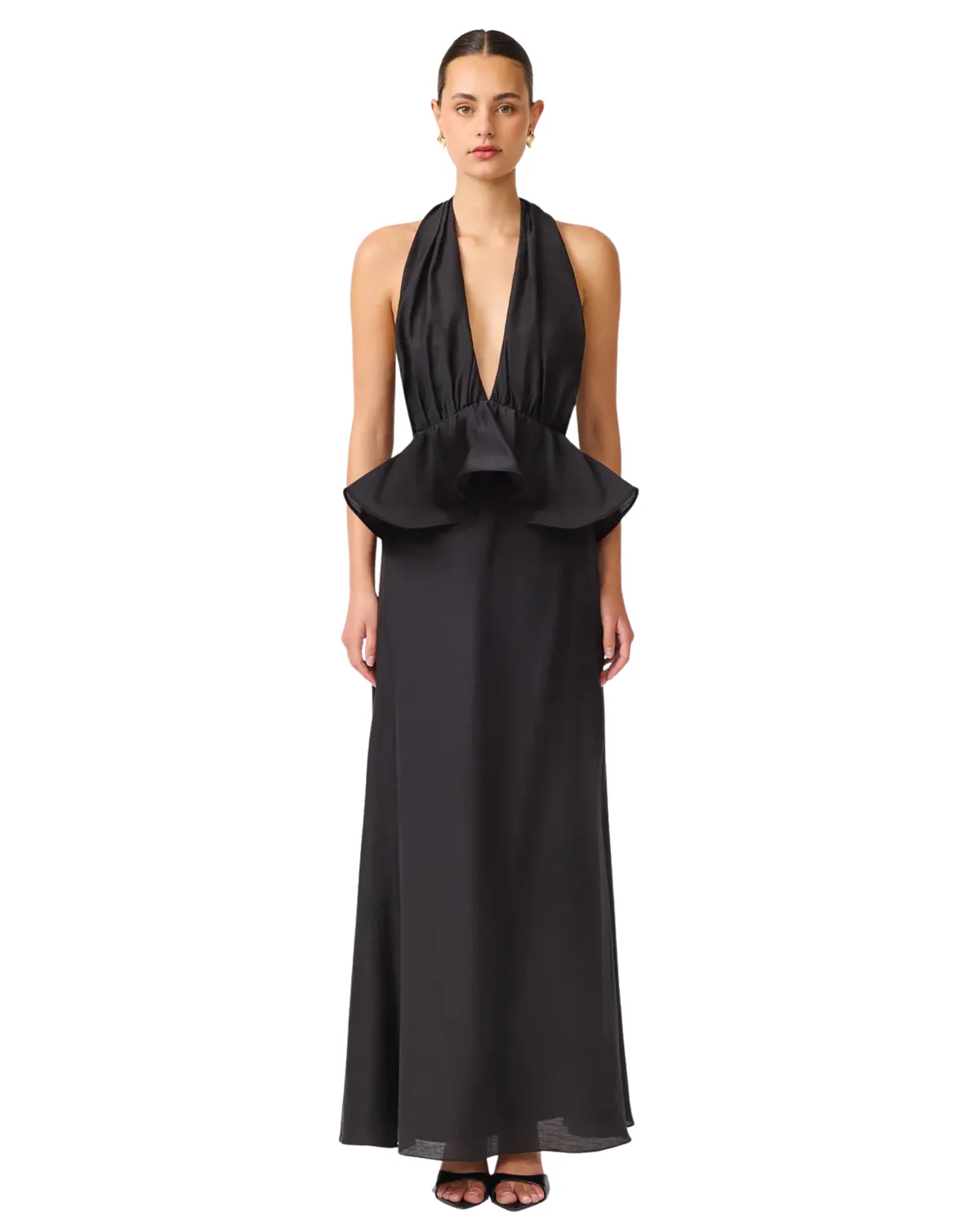 Fiorina Halter Gown Maxi Dress Black Size M / AU 10 & L / AU 12 by Elliatt
