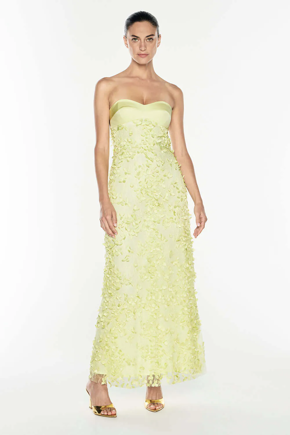 Enchantment Balconette Maxi Dress Limoncello Yellow Size 8 by Manning Cartell