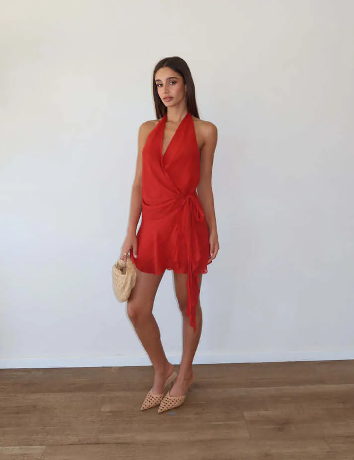 Celyse Mini Dress Rouge Red Size 6 by Bec & Bridge