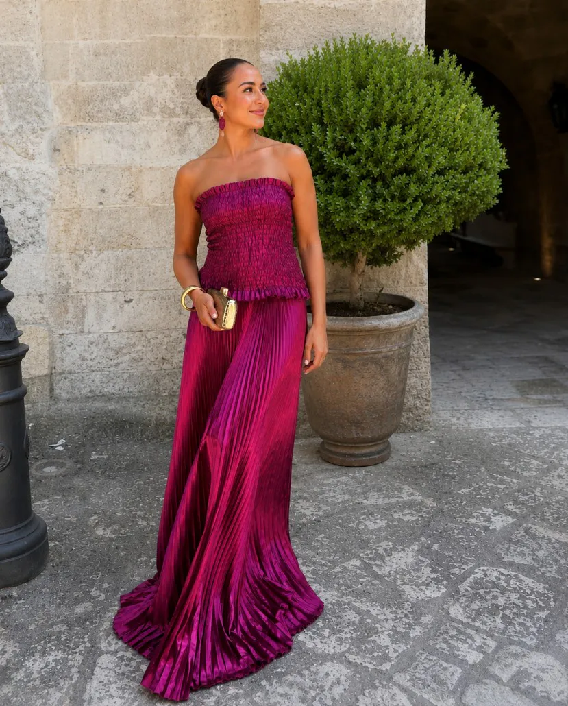 Maya Gown Dress Sangria Glitter Purple Size 10 by L'IDEE