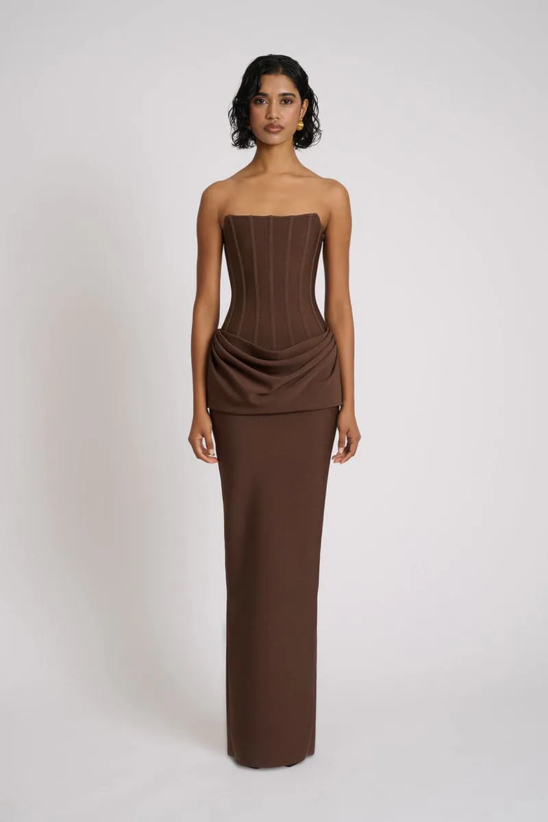 Hilda Gown Dress Brown Size 12 by Eliya The Label