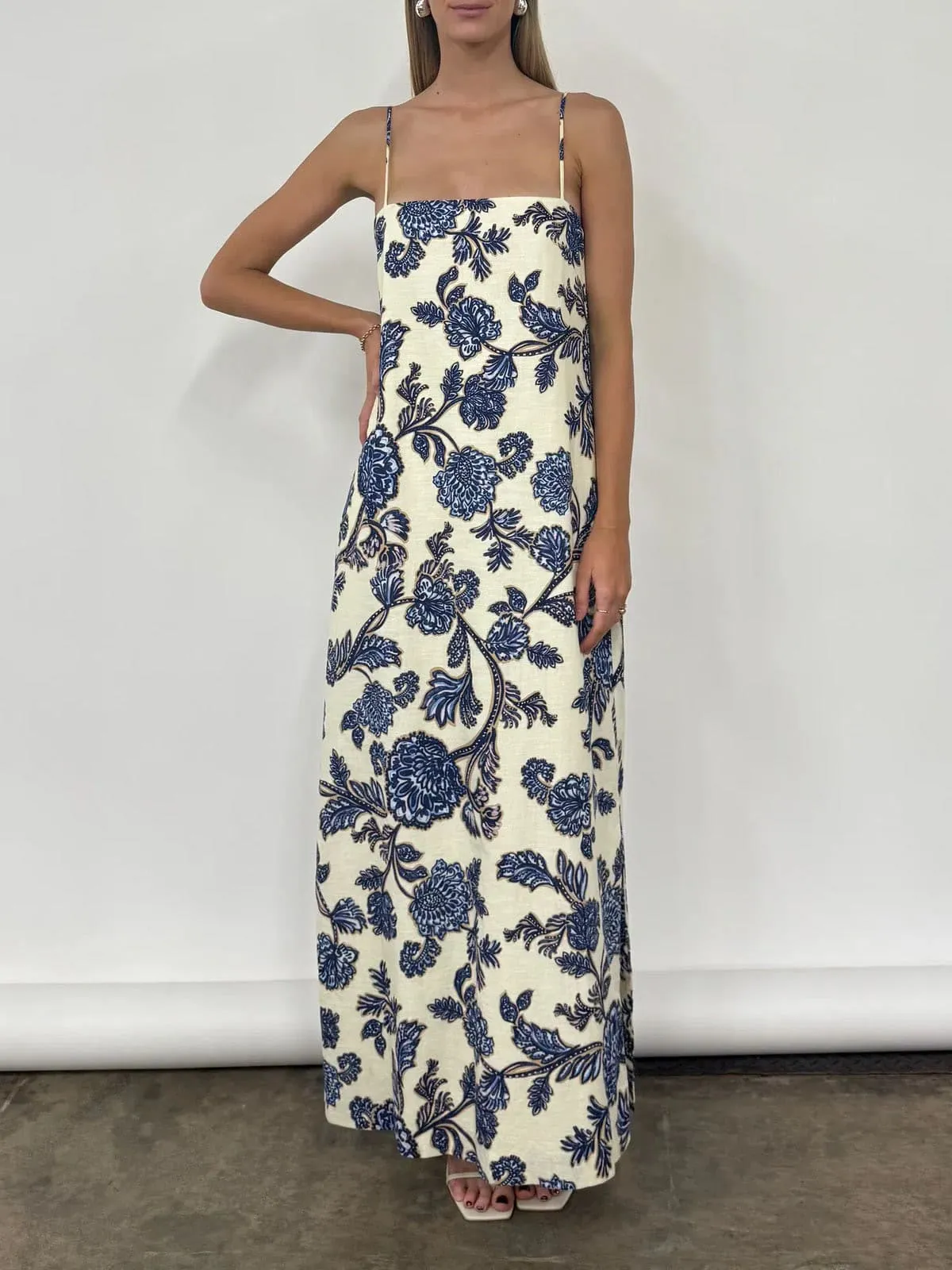 Layla Maxi Dress Blue & White Size 10 & 12 by By Nicola
