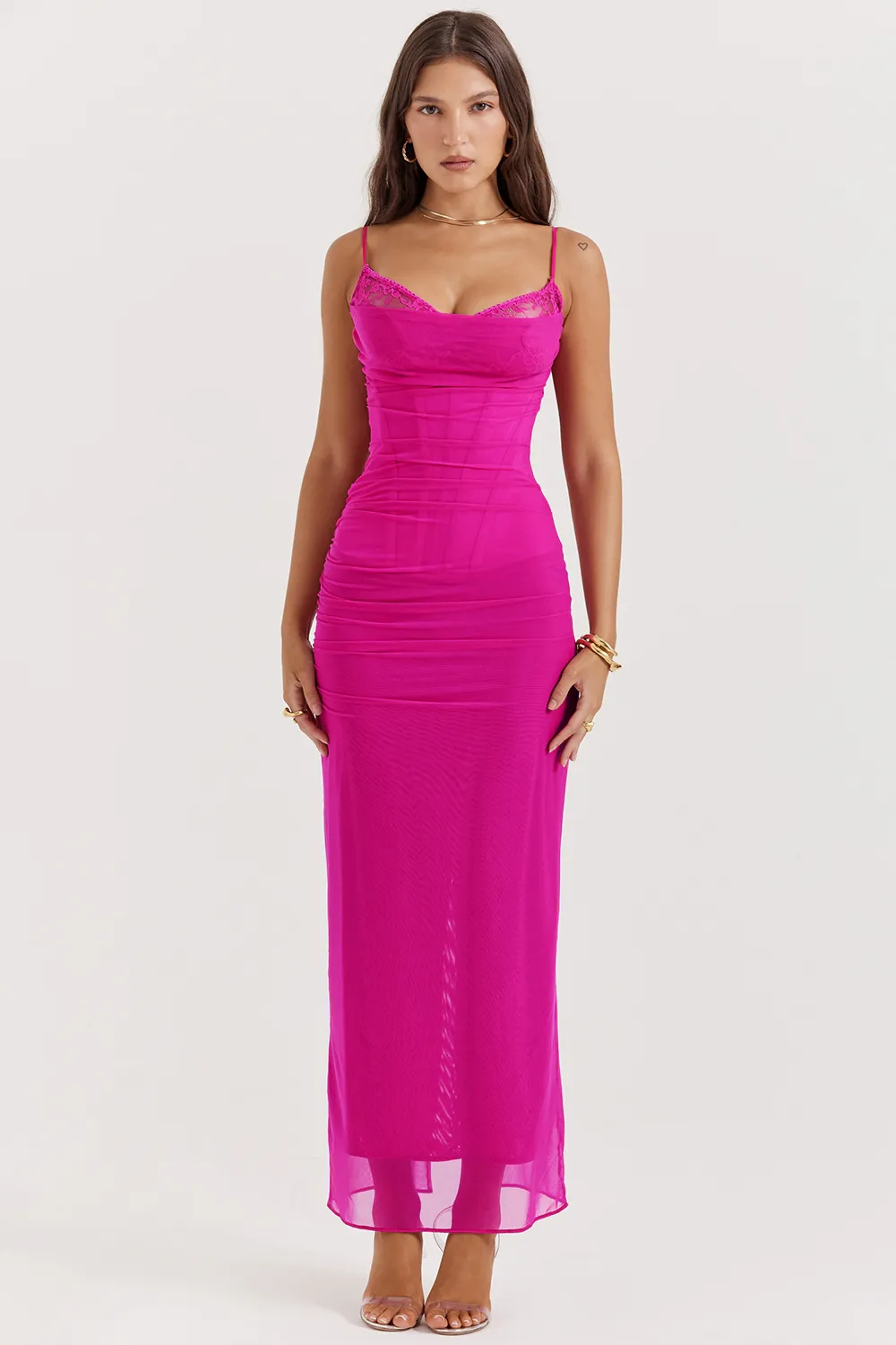 Nalini Maxi Dress Fuchsia Pink Size XS / AU 6 by House Of CB