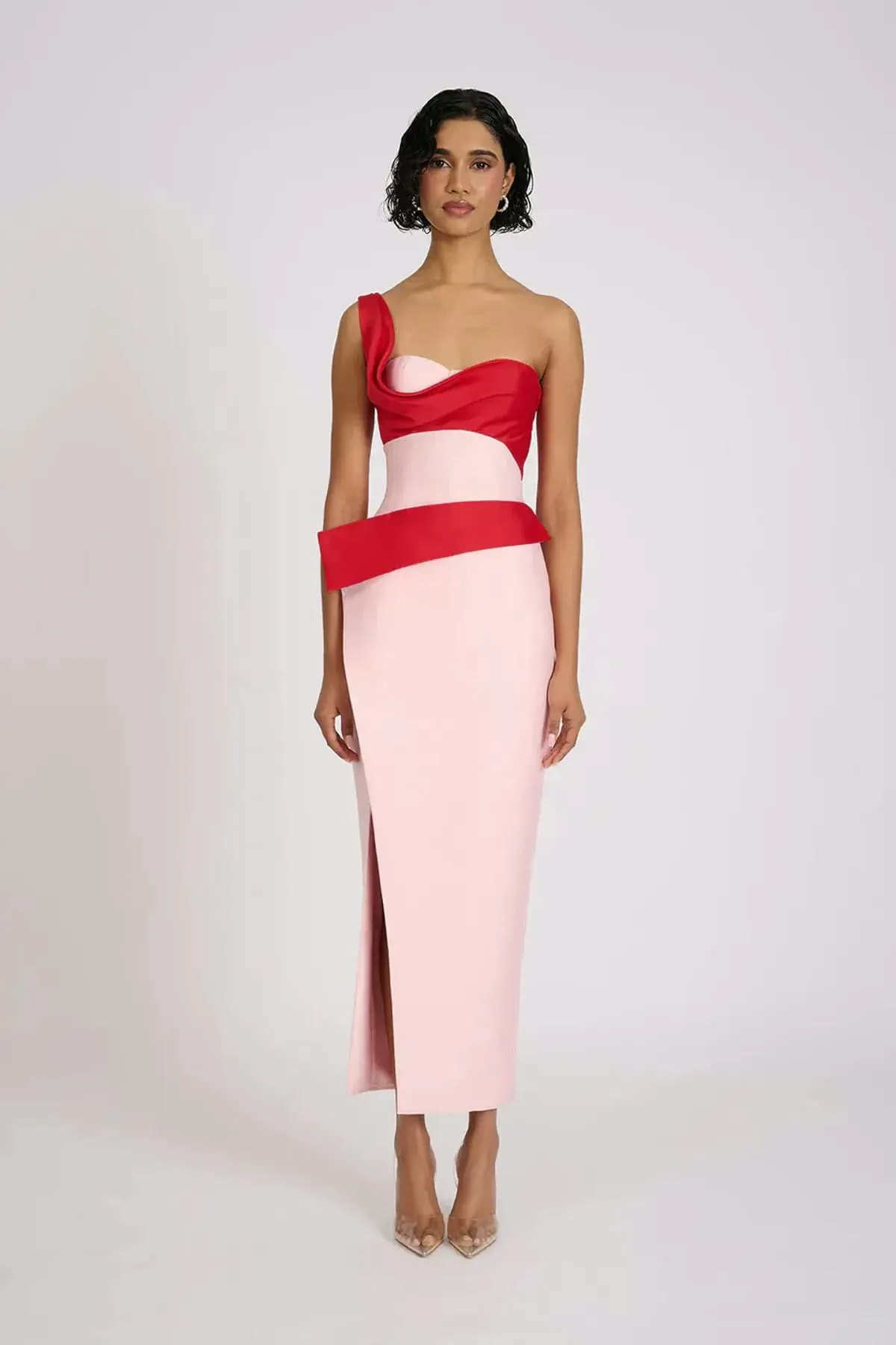 Cartia Maxi Dress Pink & Red Size 8, 10, 12 & 14 by Eliya The Label