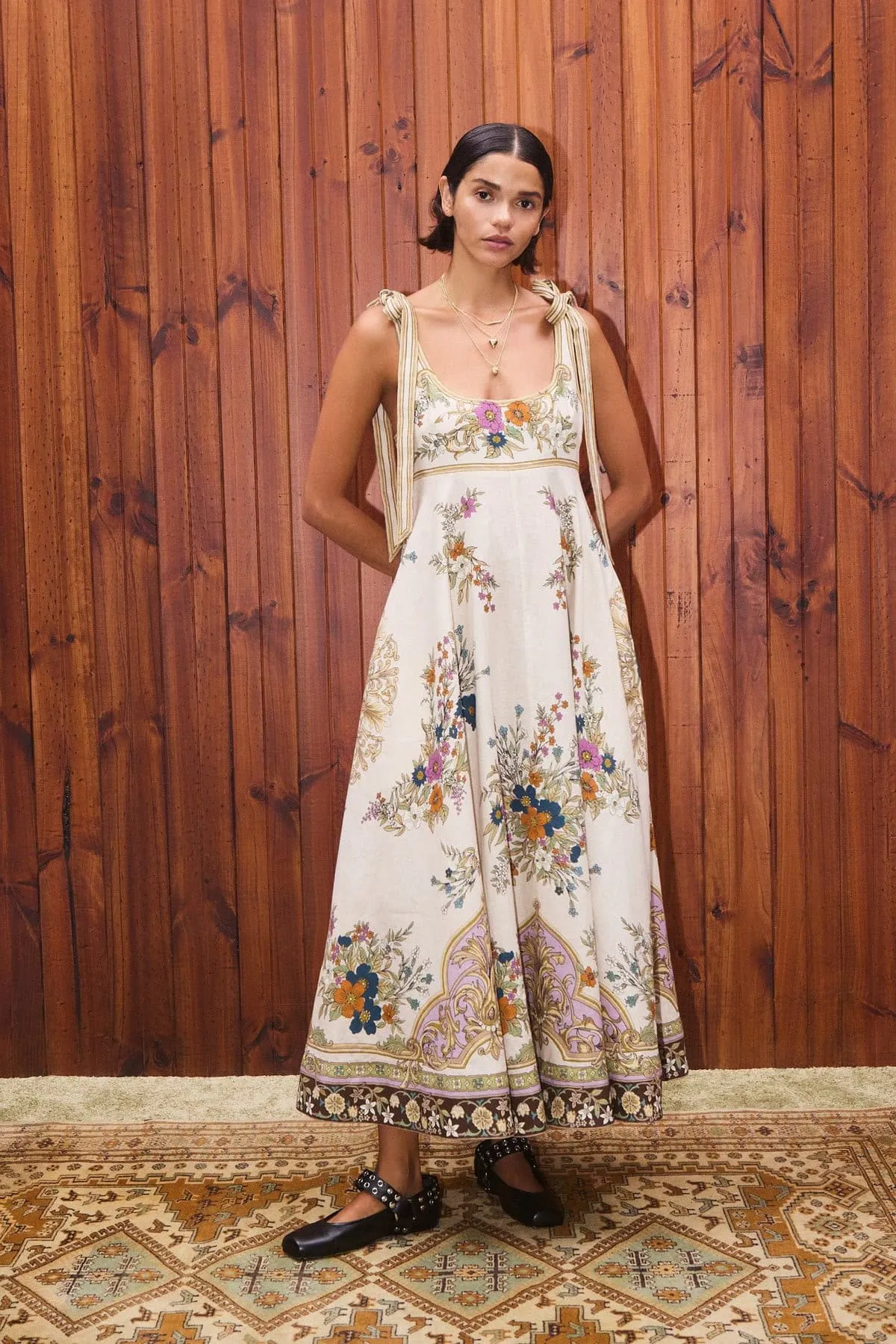 Antoinette Ballet Midi Sundress Multi & Print Size 14 by Alemais