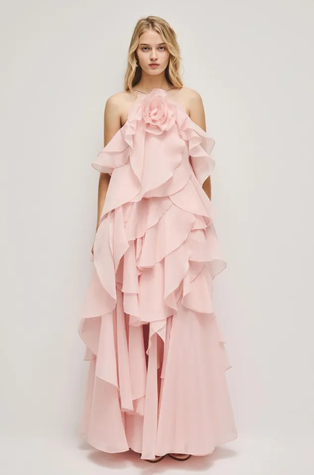 Pandorea Layered Maxi Dress Pink Size 8 by Aje