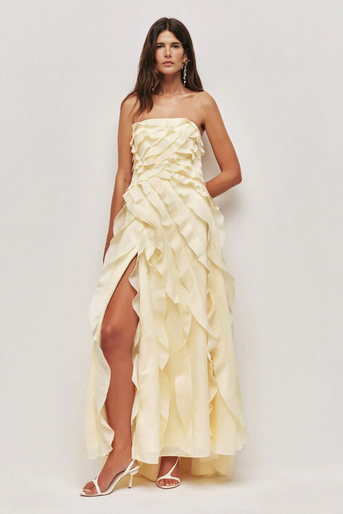 Allairie Gown Maxi Dress Yellow Size 6, 8, 10, 14 & 16 by Aje