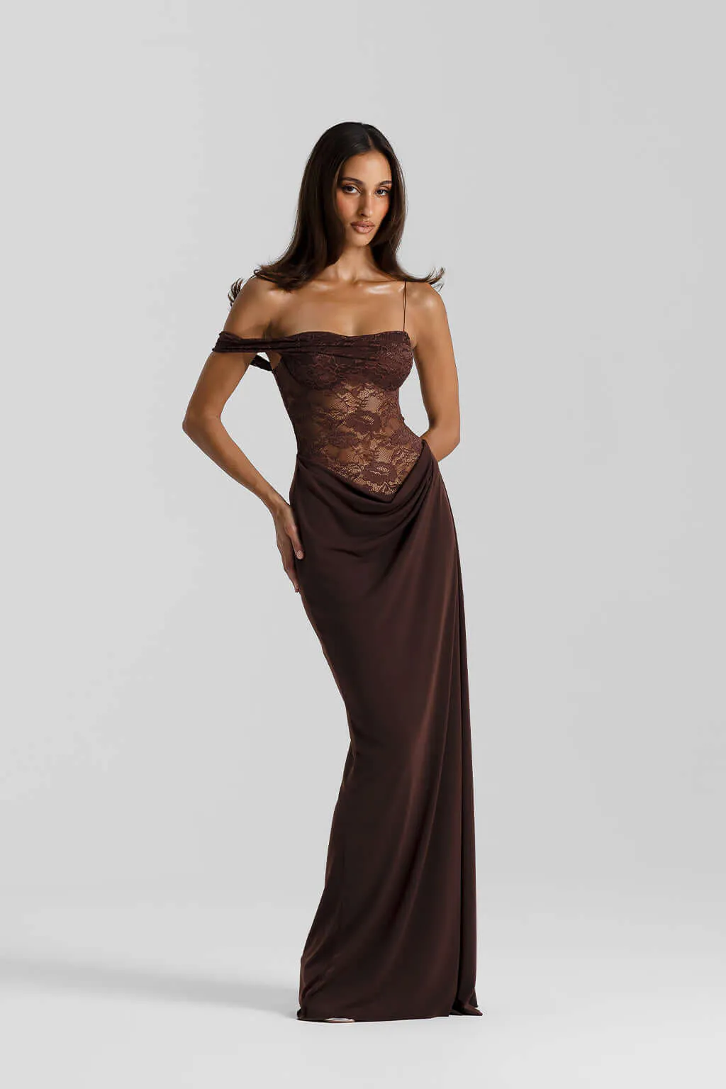 Sloane Gown Dress Espresso Brown Size 0 / AU 6 & 1 / AU 8 by Natalie Rolt