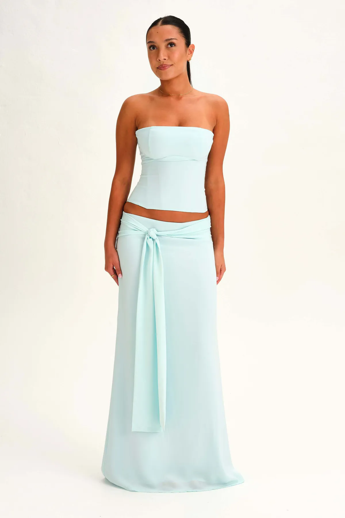 Charlotte Top & Skirt Set Mist Blue Size XS / AU 6, S / AU 8 & M / AU 10 by Dear Frankie