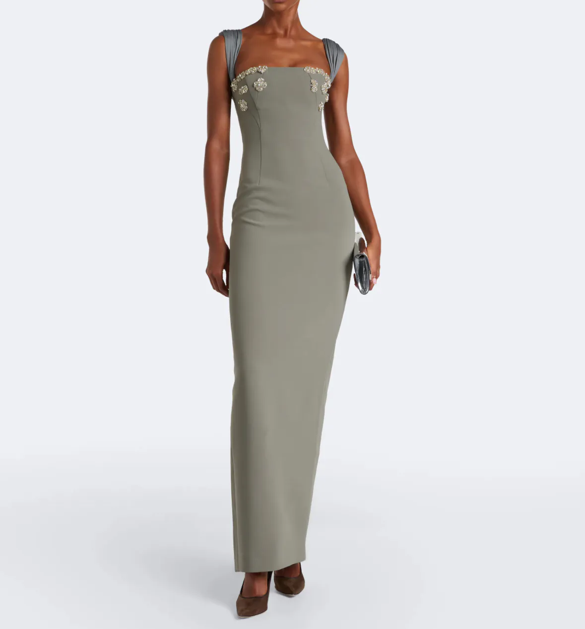 Malia Embellished Crepe Corset Gown Dress Grey Size 0 / AU 6, 1 / AU 8,  2/ AU 10 & 3 / AU 12 by Rachel Gilbert