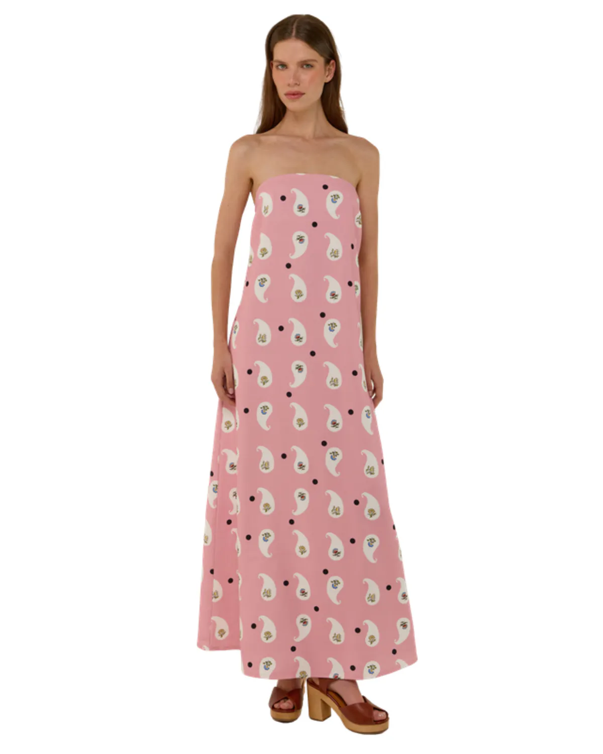 Palm Noosa Alessia Maxi Dress Bicheno Paisley Print & Pink Size 10 by Palm Noosa