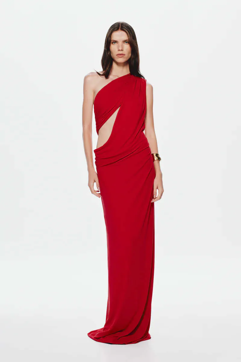 The Solstice Cupro Dress Red Size S / AU 8 by Misha