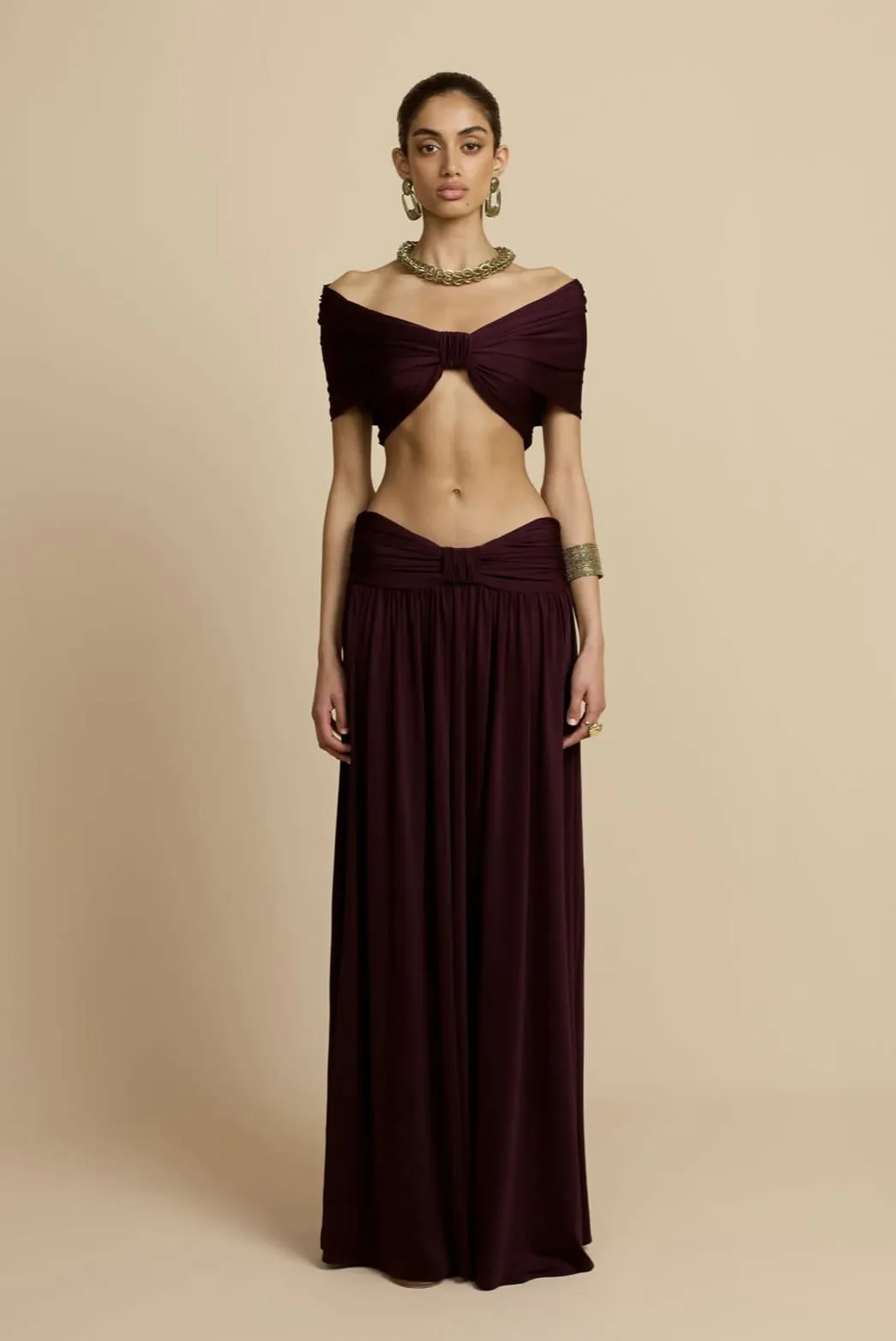 Alessia Top & Skirt Set Plum Brown Size 8 & 10 by Arcina Ori