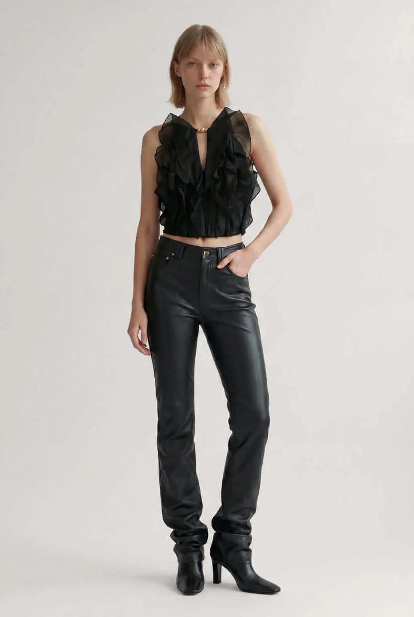 Cleo Top Black Size 8 by Aje