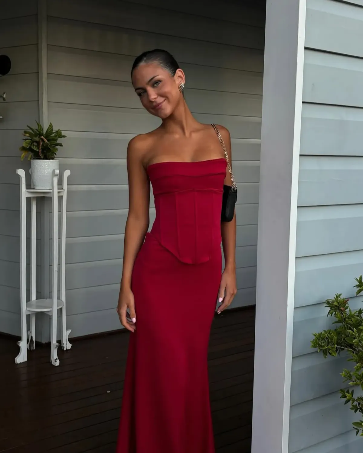 Louie Gown Maxi Dress Wine Red Size S / AU 8 by HNTR The Label