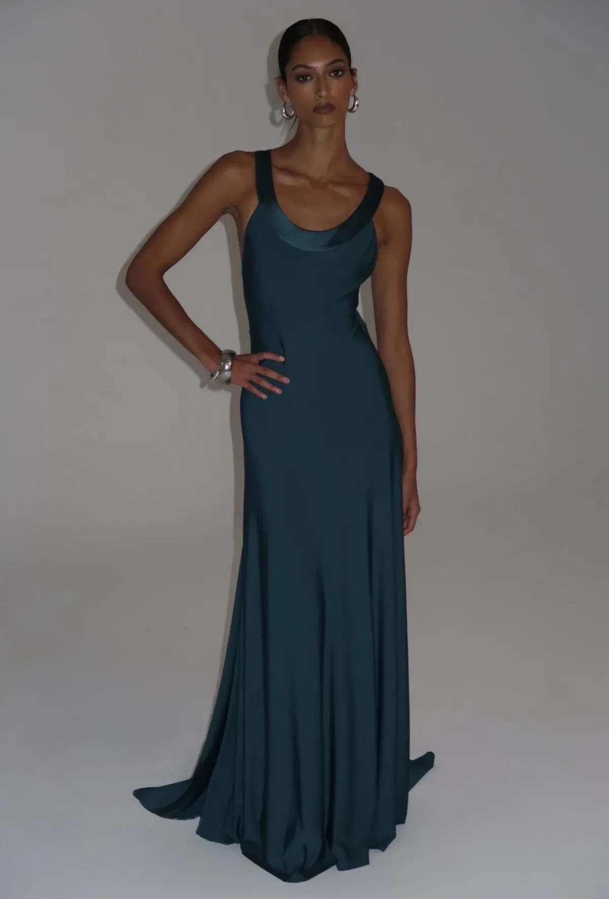Rina Gown Dress Teal Blue Size 6 & 8 by Ance Gria