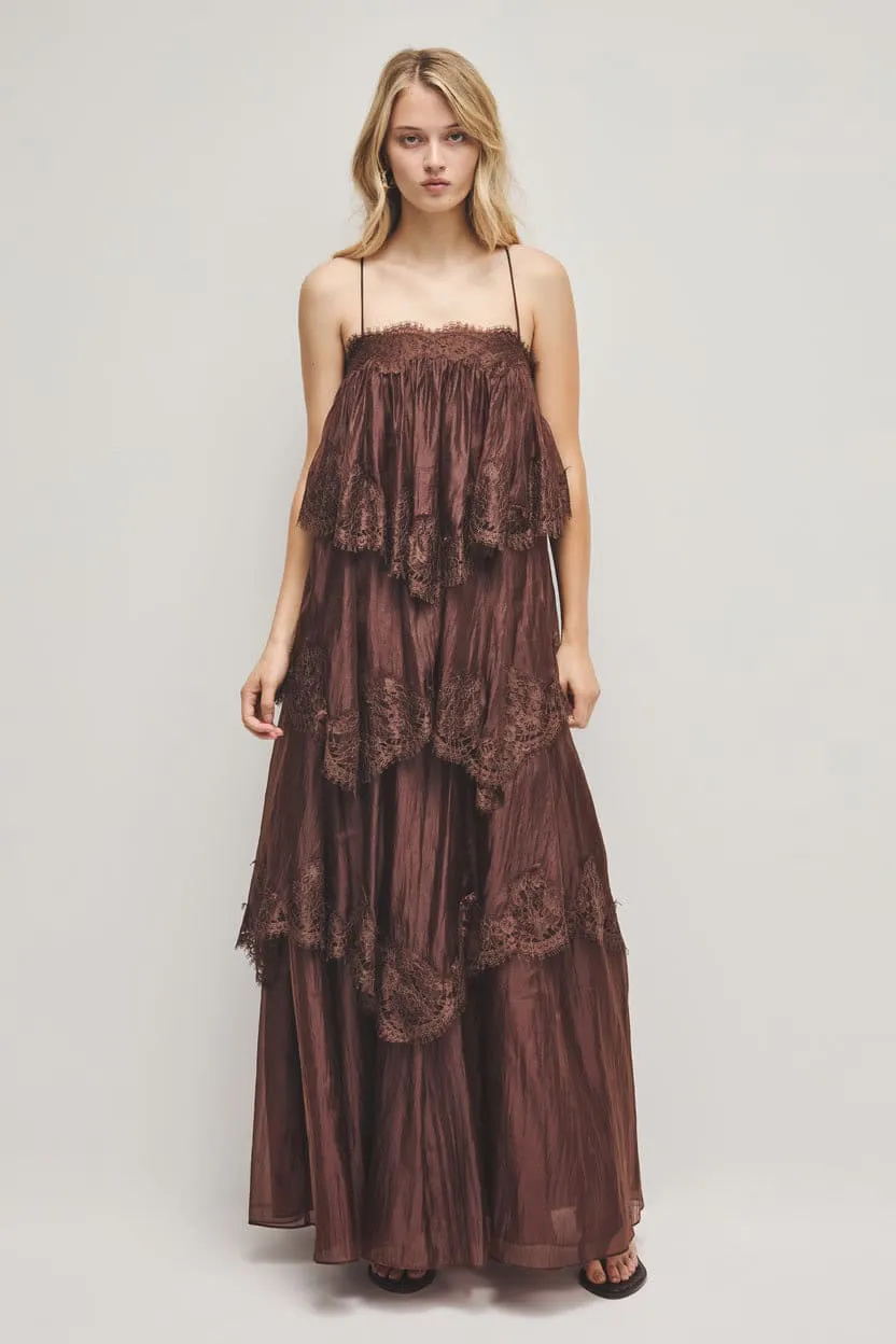 Ophelia Maxi Dress Brown Size 10 by Aje