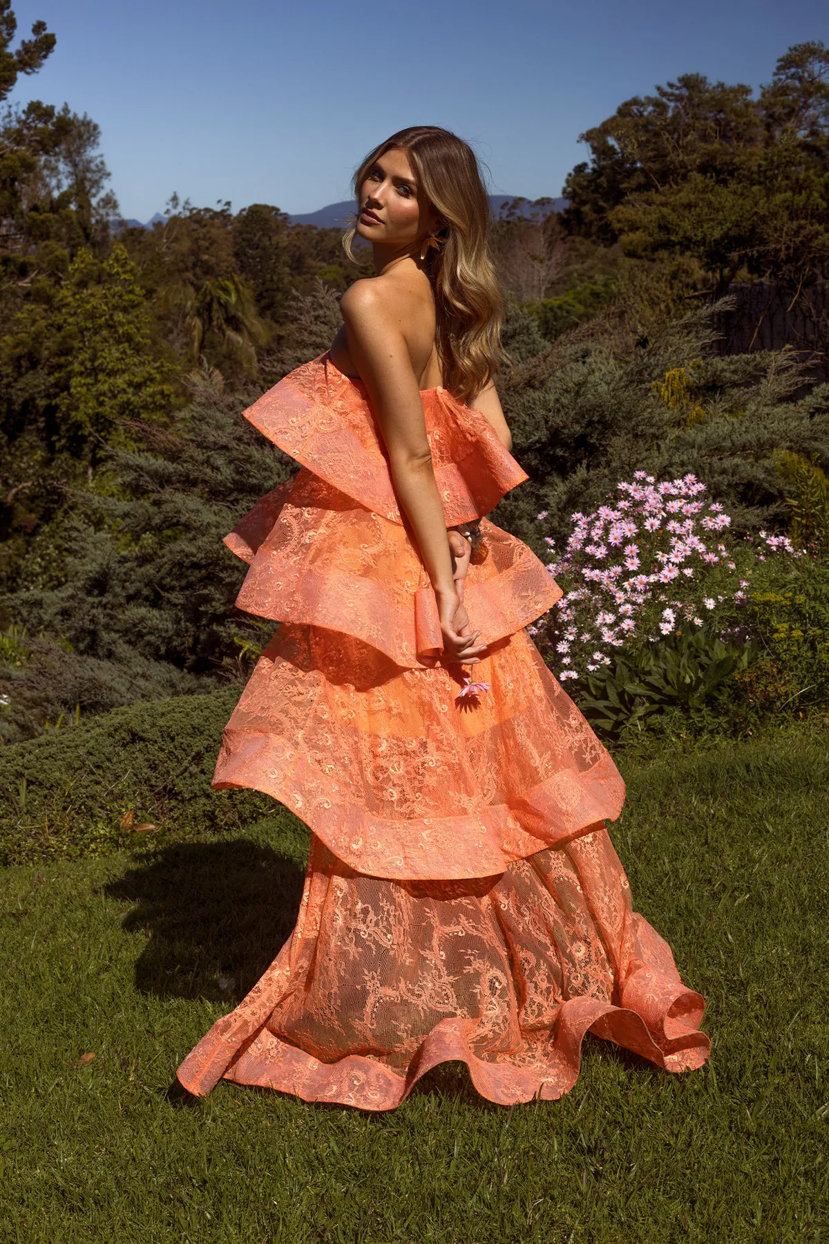 Ophelia Lace Maxi Dress Orange Size 8 by Pasduchas