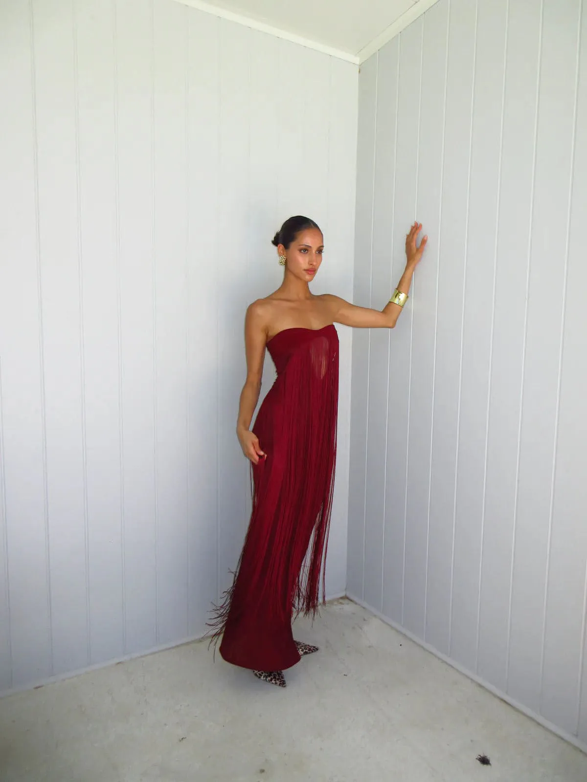 Venus Dress Wine Red Size XS / AU 6, S / AU 8, M / AU 10 & L / AU 12 by Deconduarte