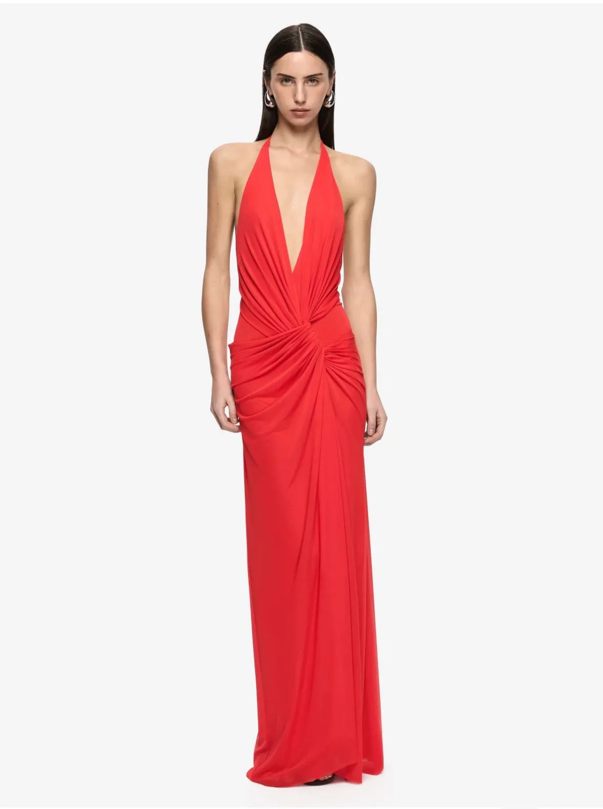 Xanthi V Neck Maxi Dress Flame Red Size 8 by Bec & Bridge