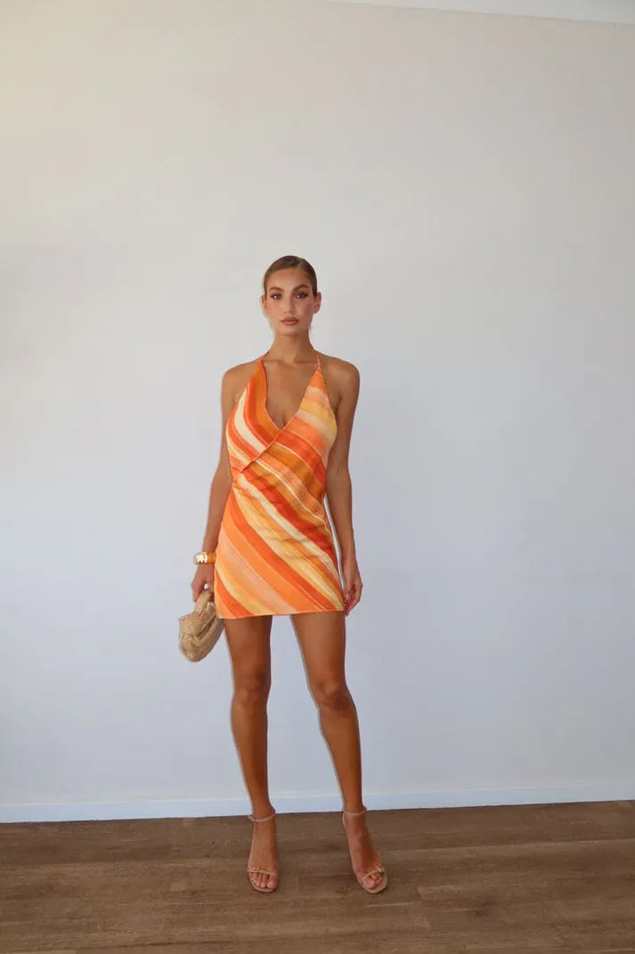 Patrice Halter Mini Dress Orange Size 8 by Significant Other