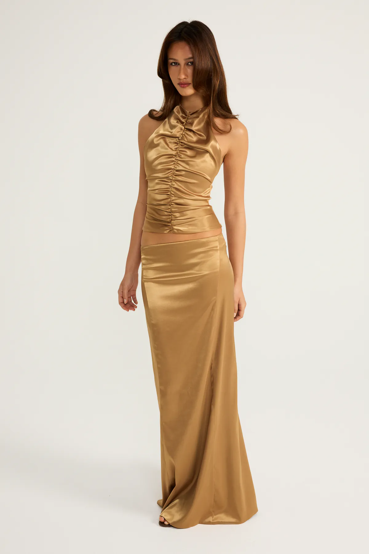 Jolie Top & Skirt Set Gold Size S / AU 8 by Ance Gria