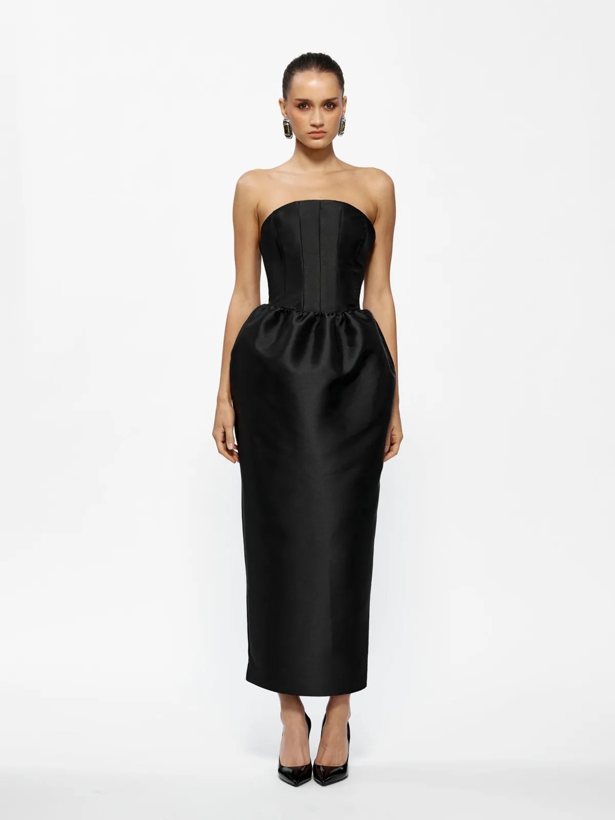 Lilia Midi Dress Black Size XS / AU 6, S / AU 8, M / AU 10 & L / AU 12 by Effie Kats