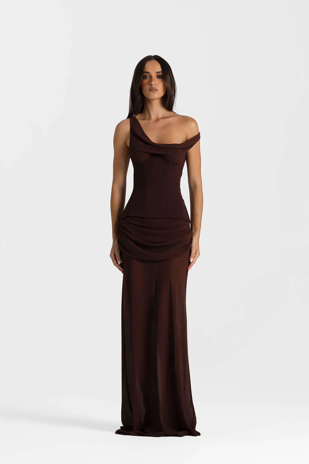 Cadence Dress Espresso Brown Size 0 / AU 6, 1 / AU 8 & 2 / AU 10 by Natalie Rolt